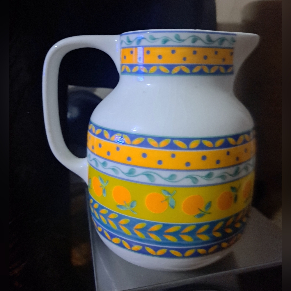 FURIO HOME PORTUGAL 64 OZ PITCHER ORANGES FRUIT BAND LAUREL